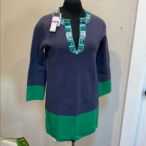 NWT BCBGMAXAZRIA Beaded Knit tunic Dress sz M
